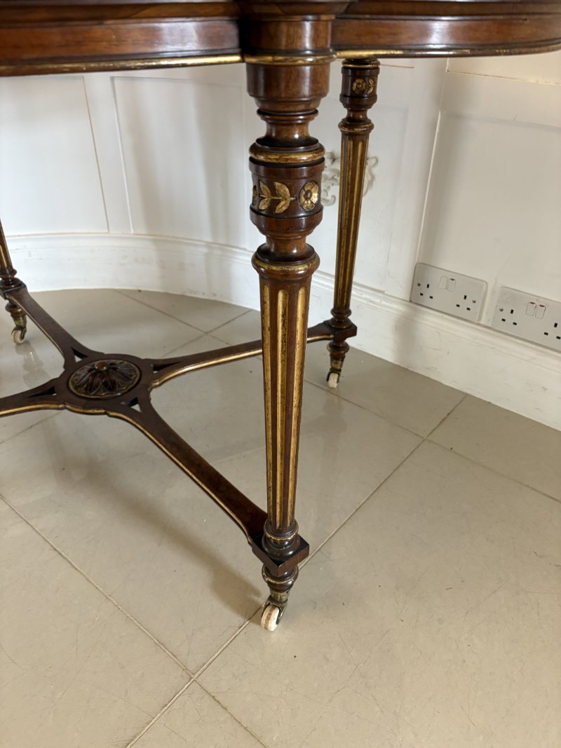 Outstanding Quality Antique Victorian Burr Walnut Inlaid Centre Table - Image 9